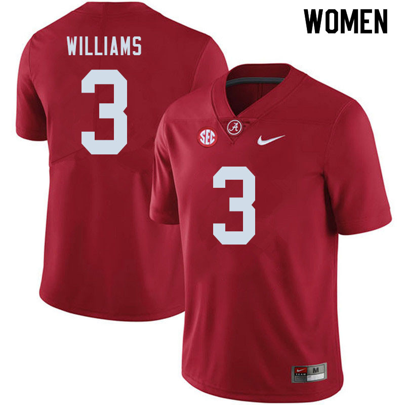 Women #3 Xavier Williams Alabama Crimson Tide College Football Jerseys Sale-Crimson